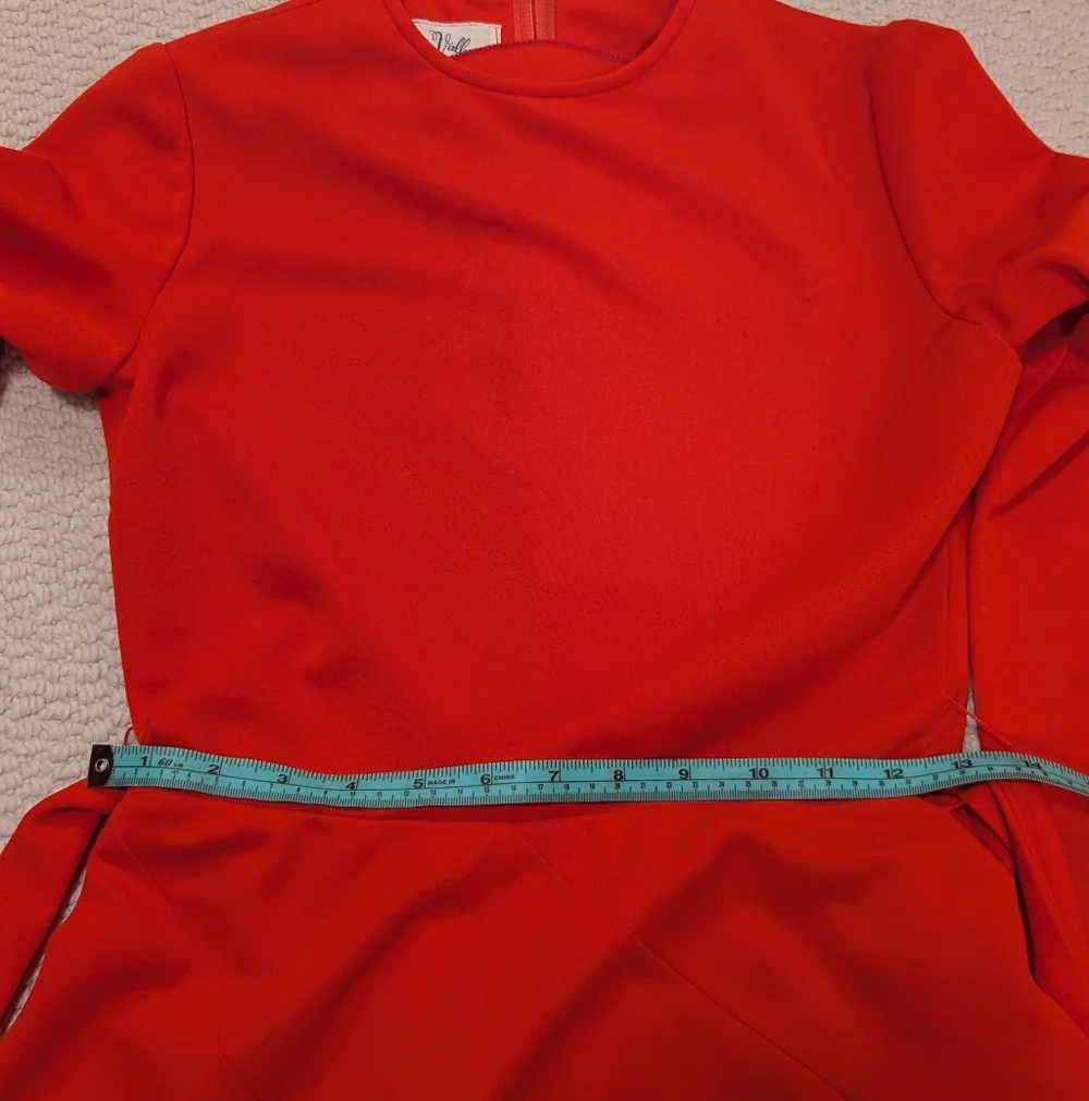 Vintage Miss Sun Valley Red Orange Asymmetrical Panel Dress – 1960s / 1970s - Picture 7 of 10